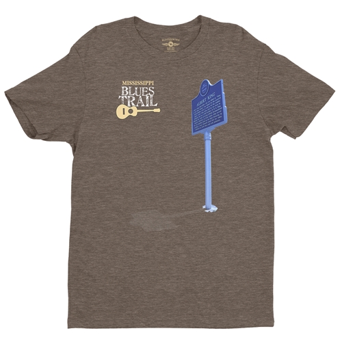 Mississippi Blues Trail Albert King T-Shirt - Lightweight Vintage Style - vintageheatherbrown