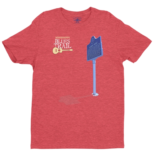 Mississippi Blues Trail Albert King T-Shirt - Lightweight Vintage Style - vintageheatherred