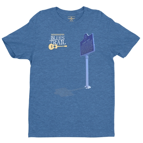 Mississippi Blues Trail Albert King T-Shirt - Lightweight Vintage Style - vintageheatherroyalblue