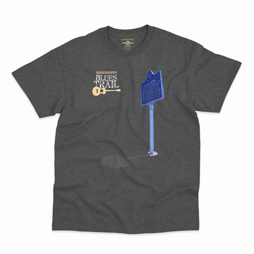 Mississippi Blues Trail Albert King T-Shirt - Classic Heavy Cotton - classicheathergrey