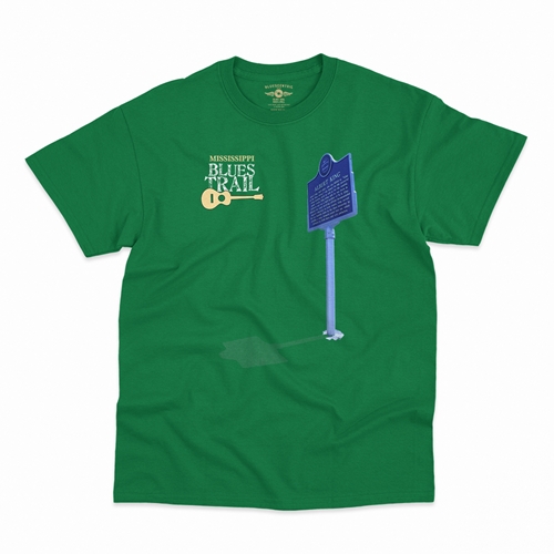 Mississippi Blues Trail Albert King T-Shirt - Classic Heavy Cotton - classickellygreen