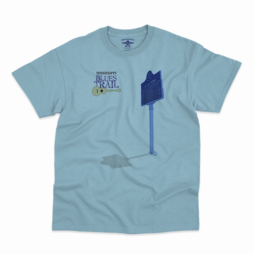 Mississippi Blues Trail Albert King T-Shirt - Classic Heavy Cotton - classiclightblue