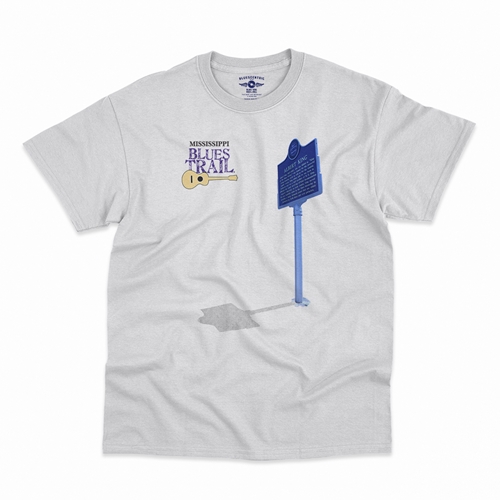 Mississippi Blues Trail Albert King T-Shirt - Classic Heavy Cotton - white