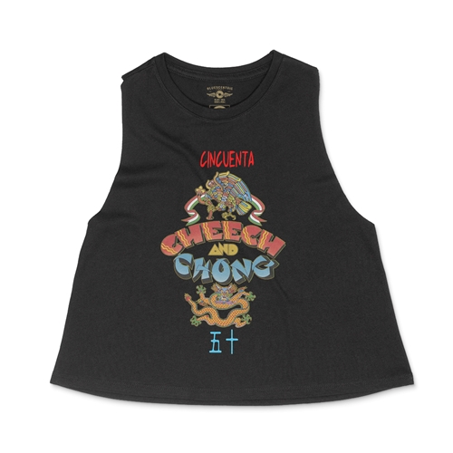 Small Batch Ltd. Edition Cheech & Chong Debut 50th Racerback Crop Top - Women