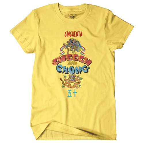 Small Batch Ltd. Edition Cheech & Chong Debut 50th T-Shirt - Classic Heavy Cotton - classicyellow
