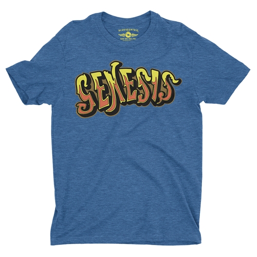 Genesis Croquet Logo T-Shirt - Lightweight Vintage Style - vintageheatherroyalblue