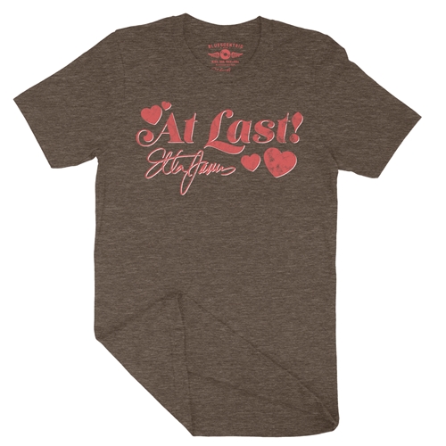 Etta James Red Heart T-Shirt - Lightweight Vintage Style - vintageheatherbrown