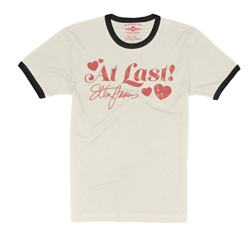 Etta James At Last Hearts Ringer T-Shirt - ringernaturalblacktrim
