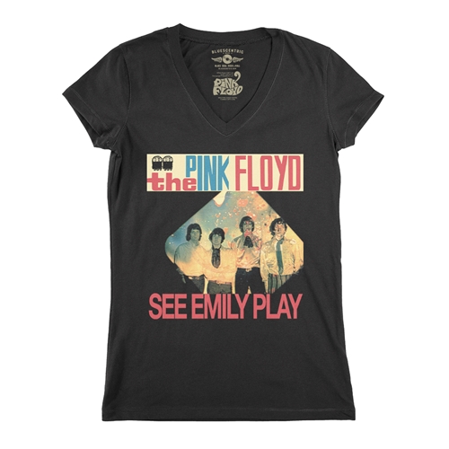 Pink Floyd See Emily Play V-Neck T Shirt - Women