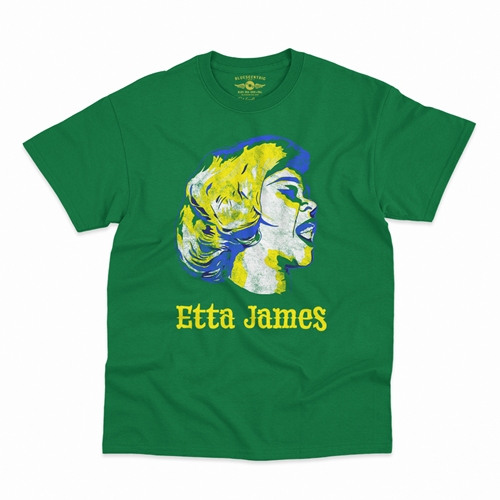 Graphic Etta James T-Shirt - Classic Heavy Cotton - classickellygreen