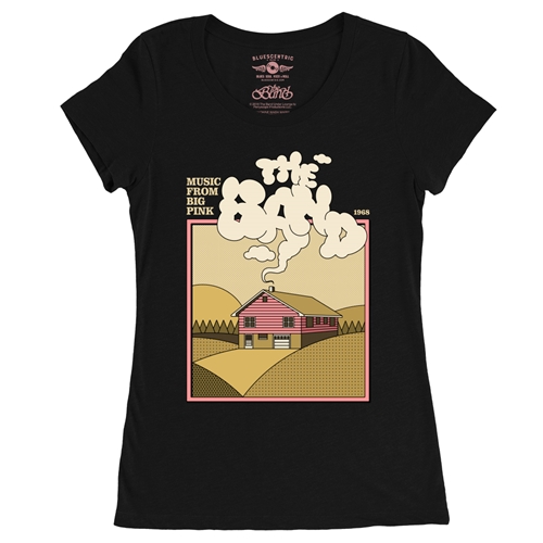 The Band Smokey Big Pink Ladies T Shirt - Relaxed Fit - ladiesvintageblack