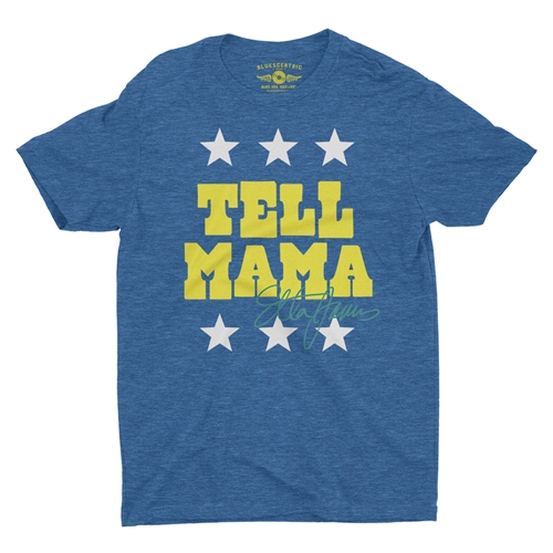 Etta James Tell Mama Signature T-Shirt - Lightweight Vintage Style - vintageheatherroyalblue