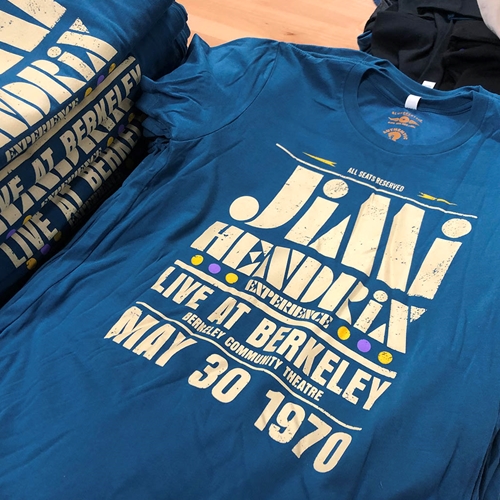 Ltd. Edition Deep Teal Jimi Hendrix Live at Berkeley T-Shirt - Lightweight Vintage Style - vintagedeepteal