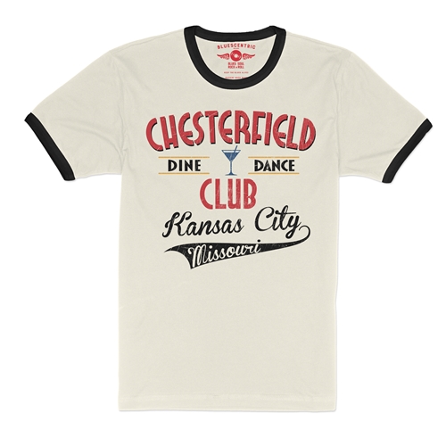Vintage Chesterfield Club Kansas City Ringer T-Shirt - ringernaturalblacktrim