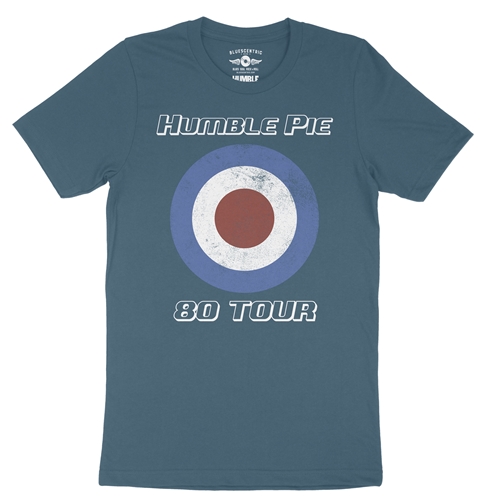 Humble Pie 80 Tour Target T-Shirt - Lightweight Vintage Style - vintagedeepteal