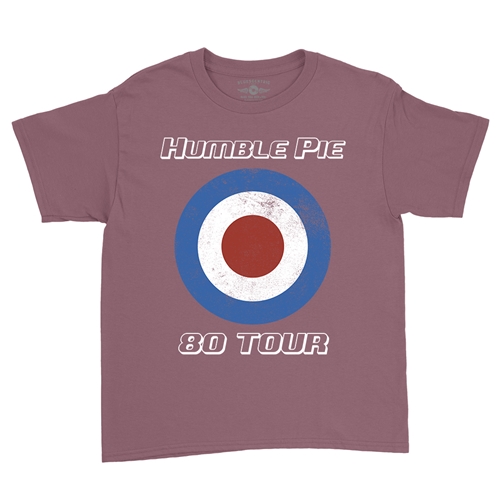 Humble Pie 80 Tour Target Youth T-Shirt - Lightweight Vintage Children & Toddlers - youthheathermaroon