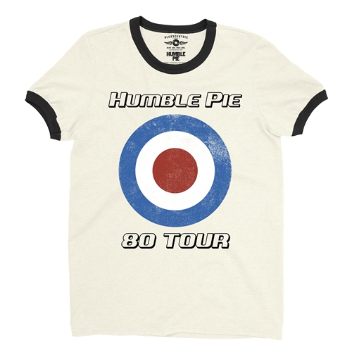 Humble Pie 80 Tour Target Ringer T-Shirt - ringernaturalblacktrim