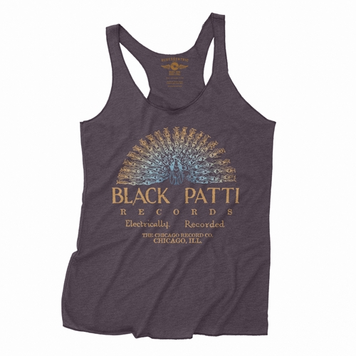 Black Patti Records Blue Peacock Racerback Tank - Women