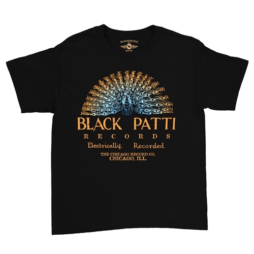 Black Patti Records Blue Peacock Youth T-Shirt - Lightweight Vintage Children & Toddlers - youthblack
