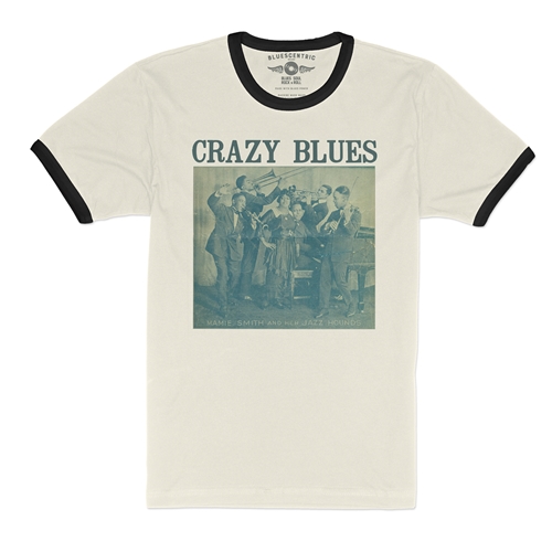 Mamie Smith Crazy Blues Ringer T-Shirt - ringernaturalblacktrim