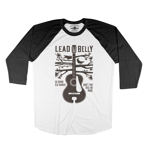 Lead Belly Family Tree Baseball T-Shirt - raglanwhiteblacksleeve