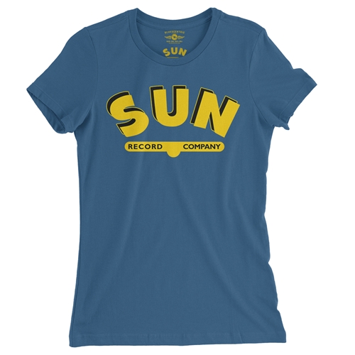 Sun Record Company Logo Ladies T Shirt - Relaxed Fit - ladiesblue