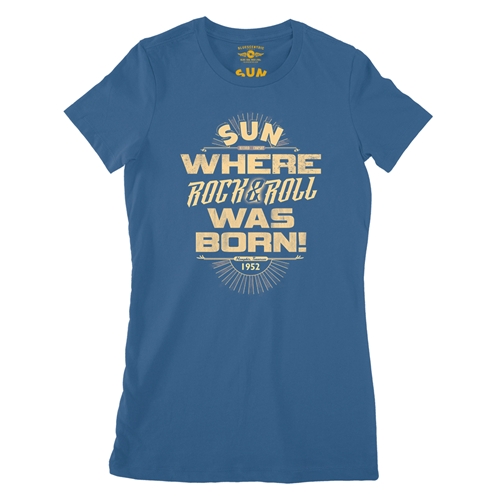 Sun Records Where Rock n Roll Was Born Ladies T Shirt - Relaxed Fit - ladiesblue