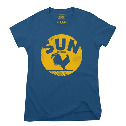 Sun Records Rooster Coop Ladies T Shirt - Relaxed Fit - ladiesblue