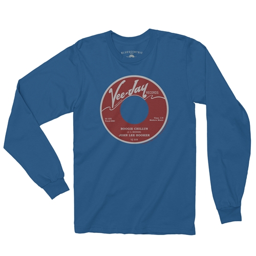 John Lee Hooker Vinyl Record Long Sleeve T-Shirt - longsleeveblue