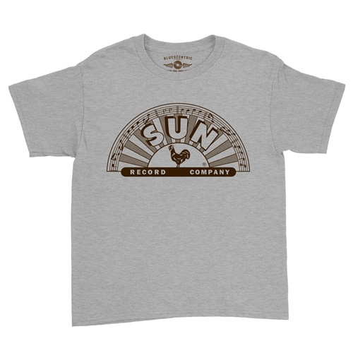 Classic Brown Sun Records Logo Youth T-Shirt - Lightweight Vintage Children & Toddlers - youthheatherathletic