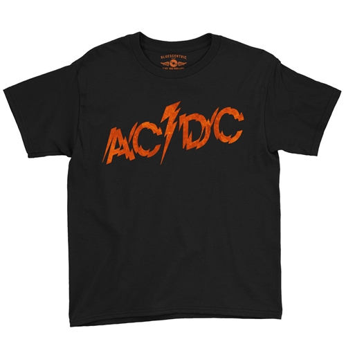 AC/DC Fiery Logo Youth T-Shirt - Lightweight Vintage Children & Toddlers - youthblack