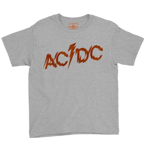 AC/DC Fiery Logo Youth T-Shirt - Lightweight Vintage Children & Toddlers - youthheatherathletic