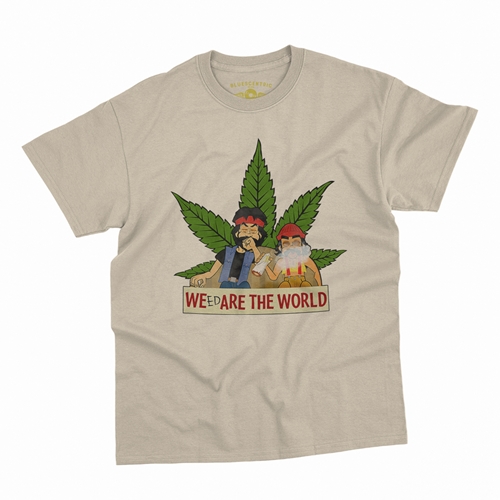 Animated Cheech & Chong Weed Are The World T-Shirt - Classic Heavy Cotton - classicsand