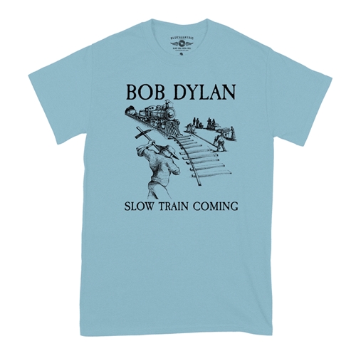 Bob Dylan Slow Train Coming Album T-Shirt - Classic Heavy Cotton - classiclightblue