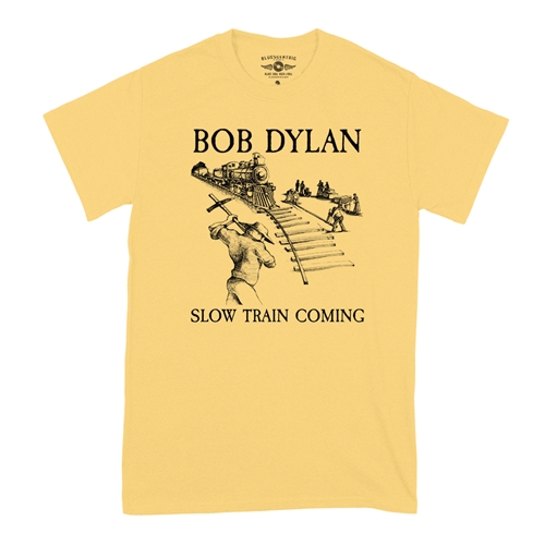 Bob Dylan Slow Train Coming Album T-Shirt - Classic Heavy Cotton - classicyellow