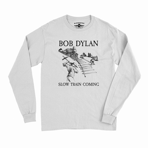 Bob Dylan Slow Train Coming Album Long Sleeve T-Shirt - longsleevewhite