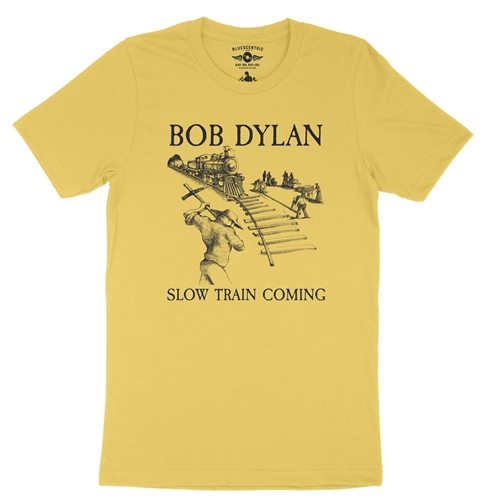Bob Dylan Slow Train Coming Album T-Shirt - Lightweight Vintage Style - vintagemaizeyellow