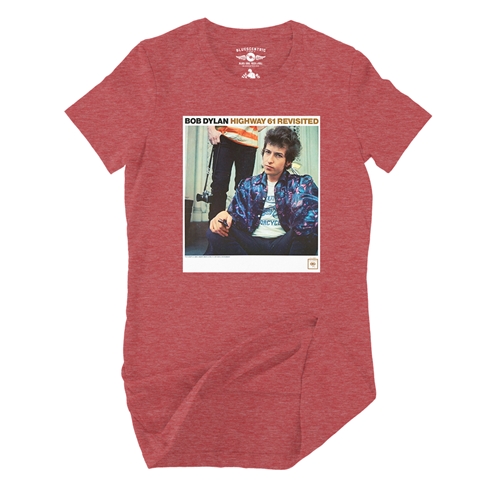 Bob Dylan Highway 61 Revisited Ladies T Shirt - Relaxed Fit - ladiesheatherred