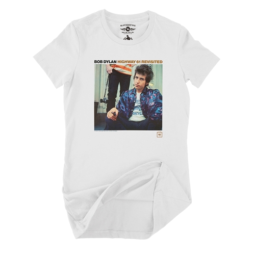 Bob Dylan Highway 61 Revisited Ladies T Shirt - Relaxed Fit - ladieswhite