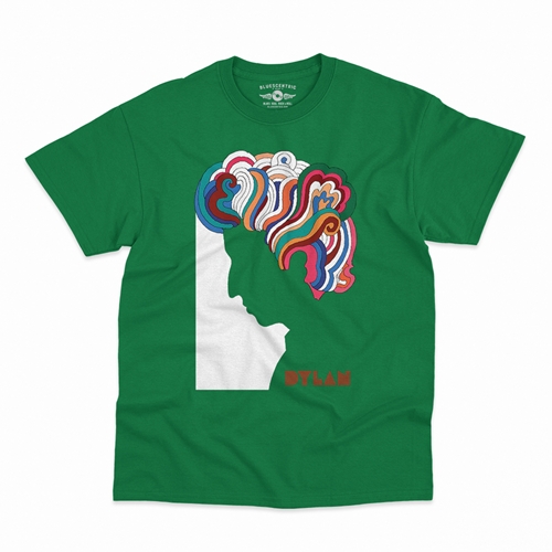 Bob Dylan Milton Glaser T-Shirt - Classic Heavy Cotton - classickellygreen