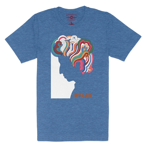 Bob Dylan Milton Glaser T-Shirt - Lightweight Vintage Style - vintageheatherroyalblue