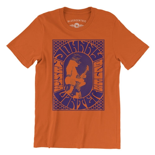 Johnny Winter Texas Blues T-Shirt - Lightweight Vintage Style - vintageburntorange
