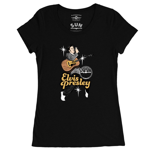Elvis Presley Olympia 1956 Ladies T Shirt - Relaxed Fit - ladiesvintageblack