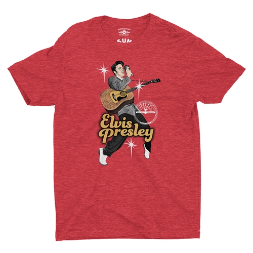 Elvis Presley Olympia 1956 T-Shirt - Lightweight Vintage Style - vintageheatherred