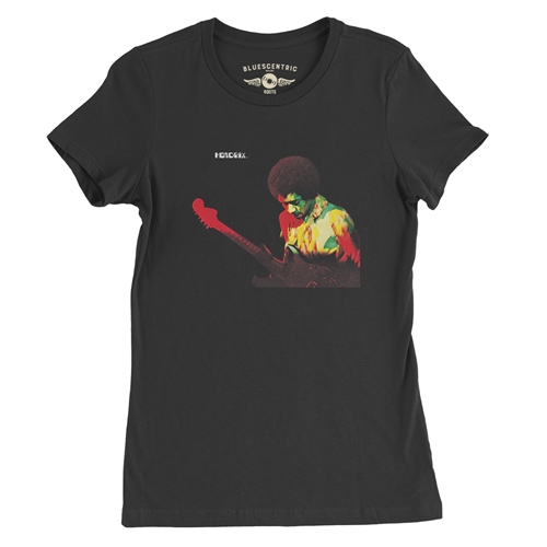Jimi Hendrix Band of Gypsys Album Cover Ladies T Shirt - Relaxed Fit - ladiesvintageblack