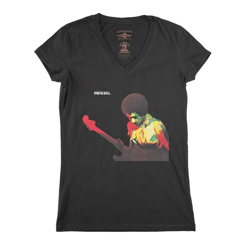 Jimi Hendrix Band of Gypsys Album Cover V-Neck T Shirt - Women