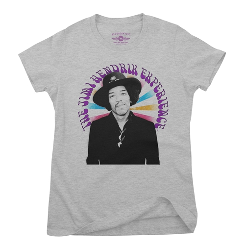 The Jimi Hendrix Experience Rainbow Ladies T Shirt - Relaxed Fit - ladiesathleticheather