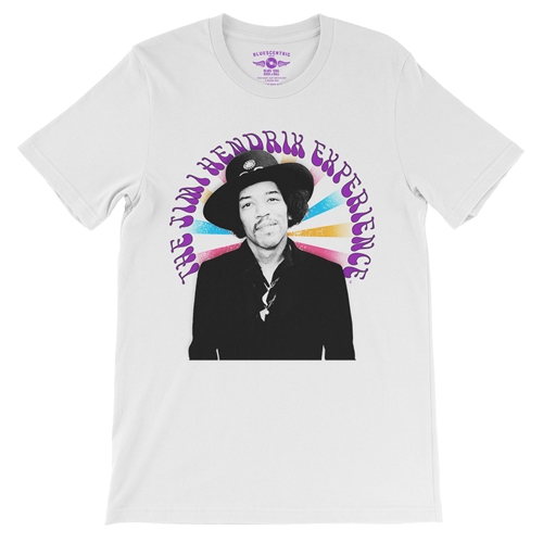 The Jimi Hendrix Experience Rainbow T-Shirt - Lightweight Vintage Style - vintagewhite