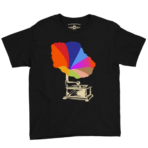 Blooming Gramophone Youth T-Shirt - Lightweight Vintage Children & Toddlers - youthblack