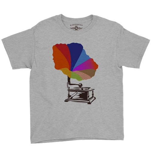 Blooming Gramophone Youth T-Shirt - Lightweight Vintage Children & Toddlers - youthheatherathletic